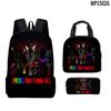 3d Game Sprunki Backpack With Waterproof Lunch Bag And Pencil Case School For