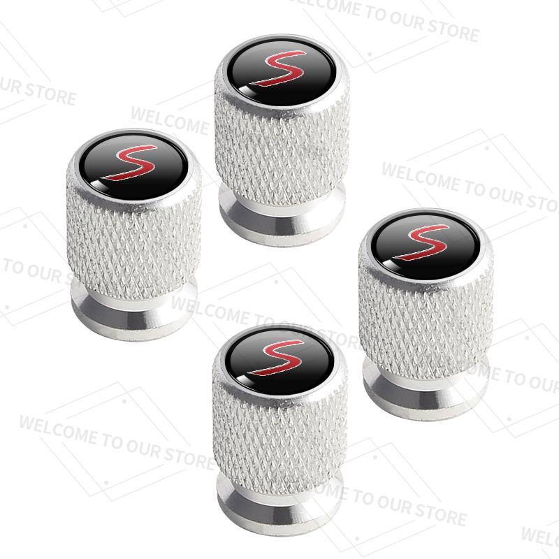 4pcs/1set For Mini JCW R50 R55 R56 Cooper S  John Cooper Works S Logo Car Valve Caps Wheel Tires Air Tyre Stem Protective Cover