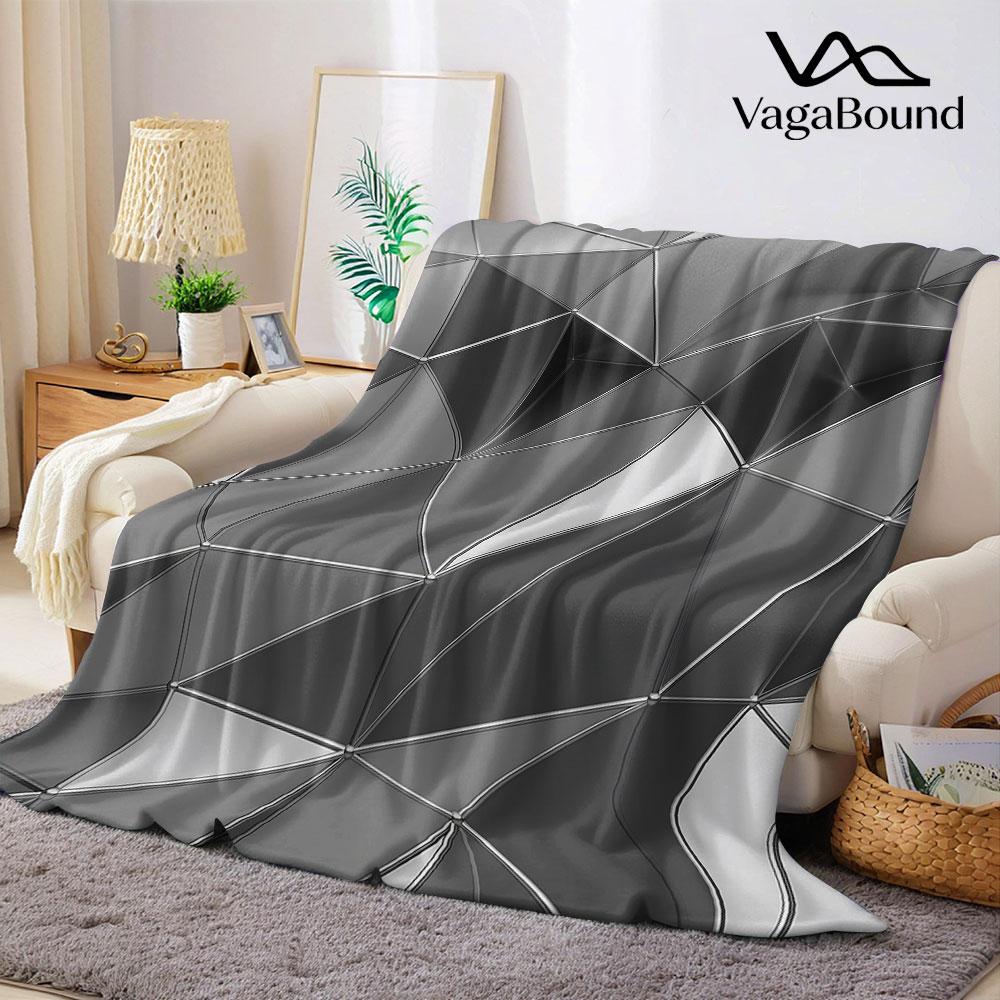 Silver Metal Triangle Geometric Flannel Blanket Warm Soft Halloween Christmas Decorative Couch Warm Cozy All-Season Gift