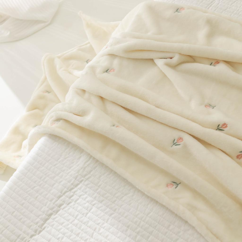 Fleece Babyfilt Nyfödd Höst Vinter Inbäddningsfiltar Mjuk Varm Barnvagnsöverdrag Sängkläder Björnbroderi Babytillbehör