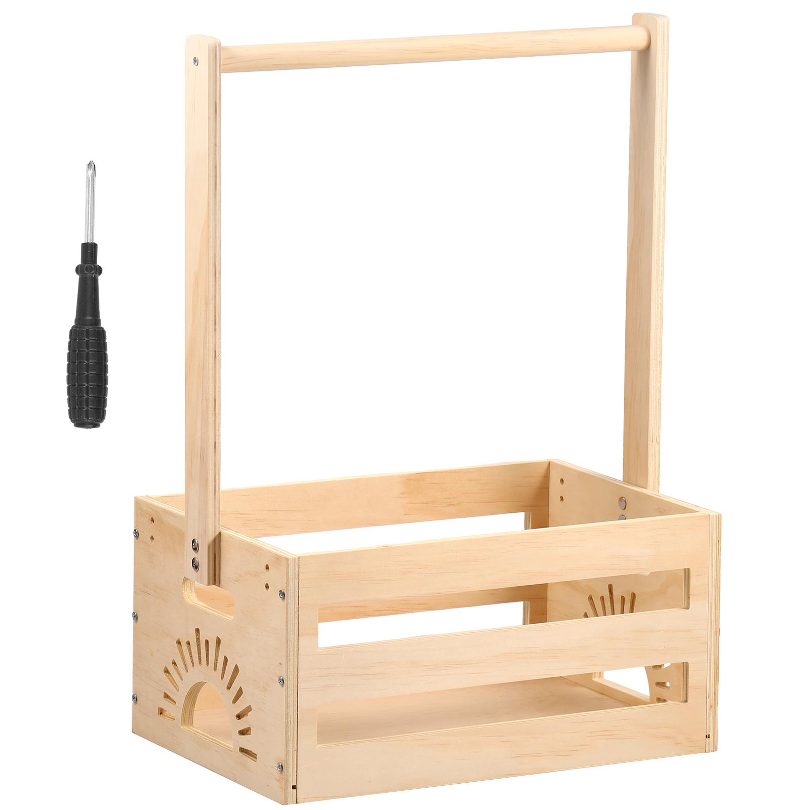 

Wood Baby Shower Storage Basket Baby Toys Storage Crate with Handle Decorat Multipurpose Gift Basket for Boys Girls New Parents