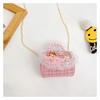 Childrens Cartoon Pattern Pu Shoulder Bag With Artificial Pearl Bow And Flower Decoration For Daily Casual Wear