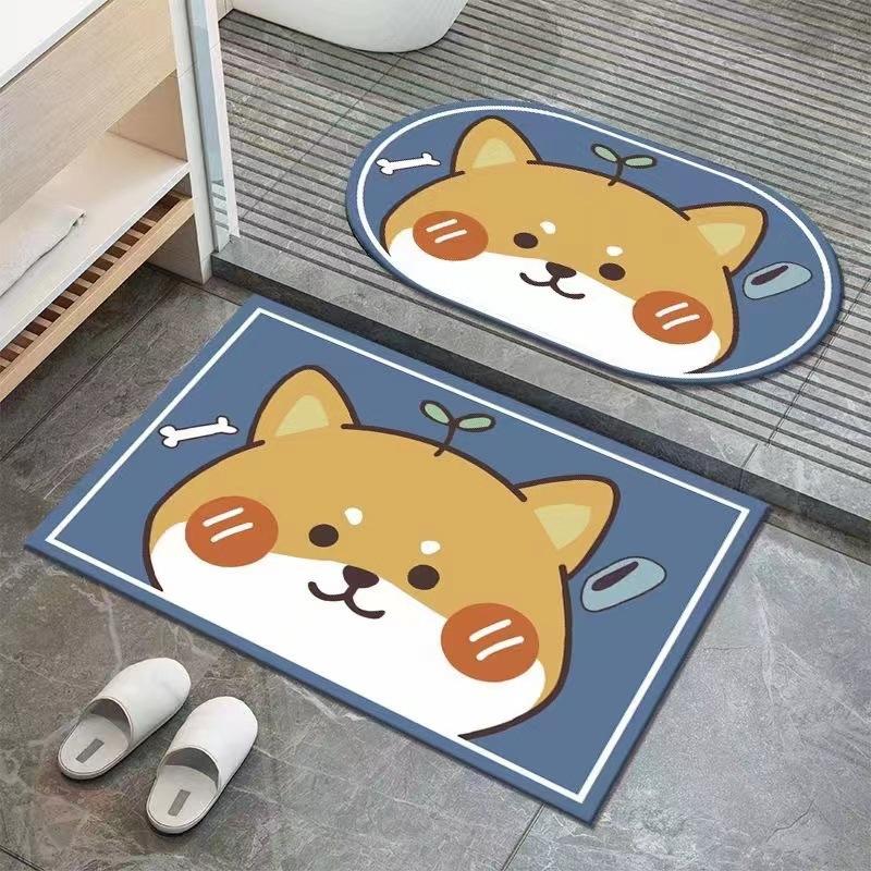 Bathroom Non-slip Soft Diatom Mud Absorbent Quick Drying Floor Mat Household Bedroom Kitchen Door Mat Entry Door Door Mat