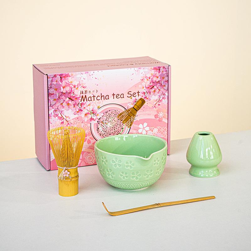 Matcha Whisk Set, Ceramic Bowl Matcha Kit & Handcrafted Bamboo Chasen, Complete 1/1 Pcs Matcha Set for Valentine's Day Gifts