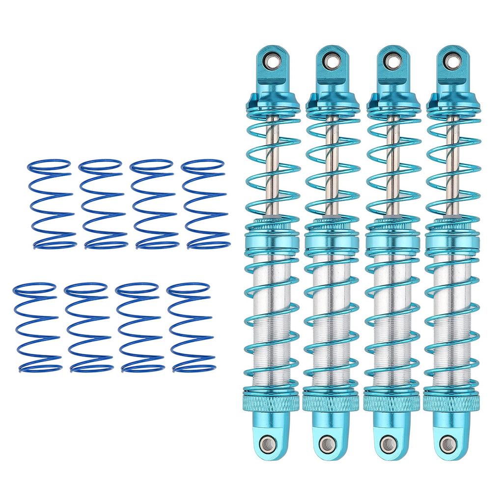 RC Shock Damper Shock Absorber 100mm Metal Shock Absorber Set of 4 with Spare Spring for SCX10D90 110 RC Crawler, 15mm Diameter, 3mm Opening