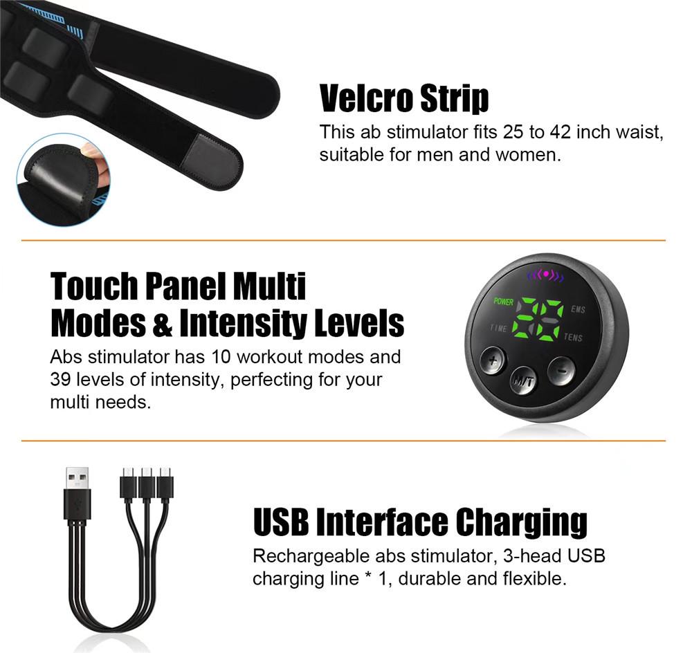 Smart EMS 5-Piece Abdominal Muscle Belt & Trainer