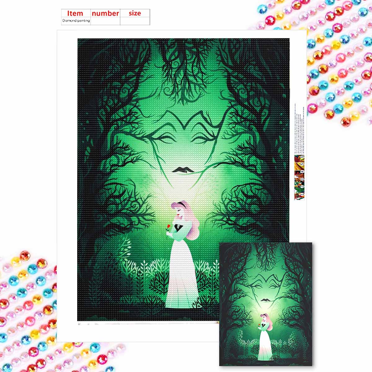 

Full Round Diamond Painting The Terrifying Forest Art Rhinestone Picture Mosaic DIY 5D Cross Stitch Embroidery Home Decoration Round 20x30cm