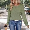 Woman Clothing Fashion Casual Tops Shirts Fashionable and Casual Temperament Women's Spring Solid Color Long-sleeved Knit Shirt