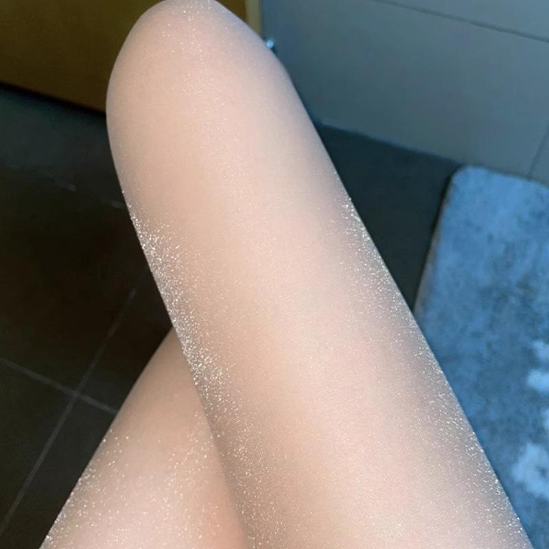 Pearlescent Stockings for Women, Korean and Japanese Style, Sexy Shiny Black Stockings, Summer Thin Anti-snag Stockings, Flesh-colored Beautiful Leg