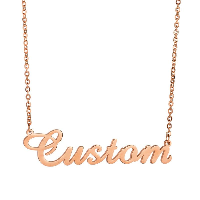 Personalized Stainless For Women Steel Gold Tone Name Letter Initial Pendant Titanium Pendant Necklace Customized JewelryTrendy Pendant
