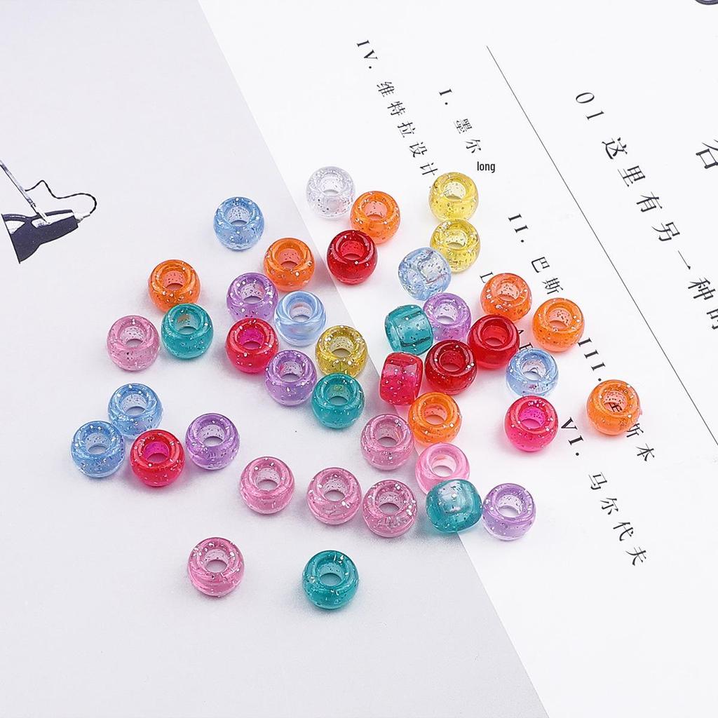 9x6mm Mixed Style Acrylic Barrel Beads for DIY Bracelet & Necklace Making