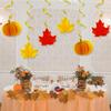 Thanksgiving Party Decoration Vortex Pendant Harvest Festival Maple Leaf Pumpkin Spiral Pendant