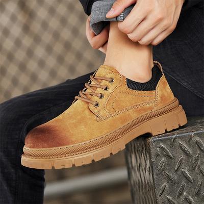 Herren Leder Freizeitschuhe Neu Retro Dicke Sohle Abriebfest Bequem Schnürschuhe Flache Sneaker Outdoor Herren Wanderschuhe
