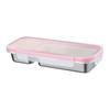 Stainless Steel Bentos Box with Plastic Lid Multi Compartment Design Leak Proof Lunch Container For Work Travel