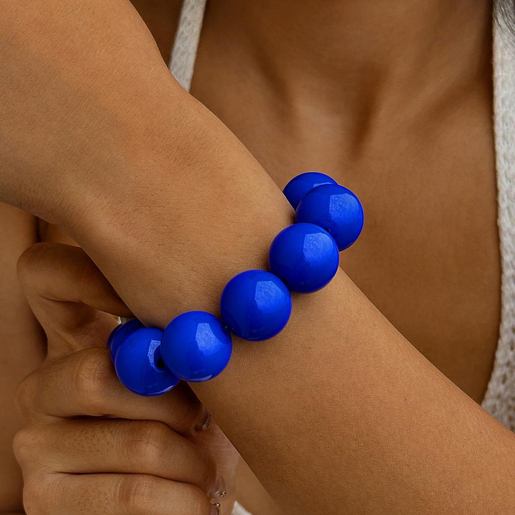 Conjunto de Pulseiras Elásticas com Contas Redondas Joias para Mulheres e Meninas Ajuste Ajustável Design Durável para Uso Diário e Presentes
