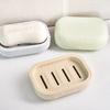 2 Square Thickened Portable Soap Boxes Plastic Soap Boxes Drain Soap Tray Family Bathroom Soap Box Cover for Easy Travel