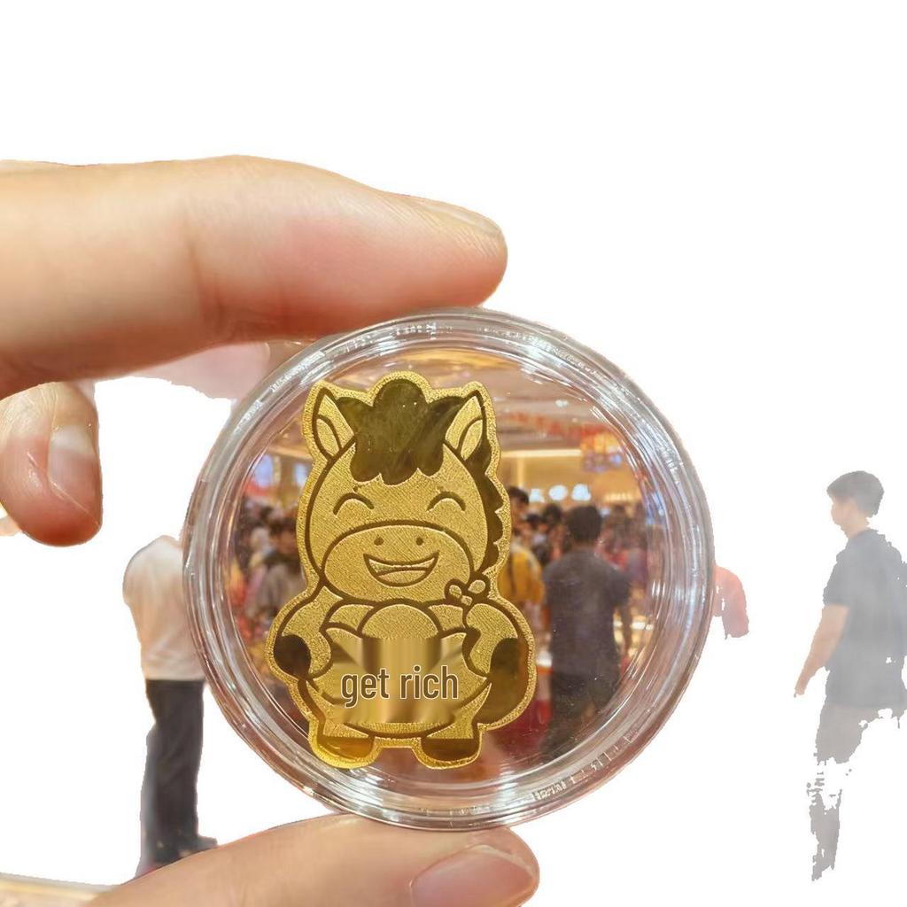 Year of the Horse Gold Wealth Phone Sticker: New Year Amulet for Prosperity and Business Success.