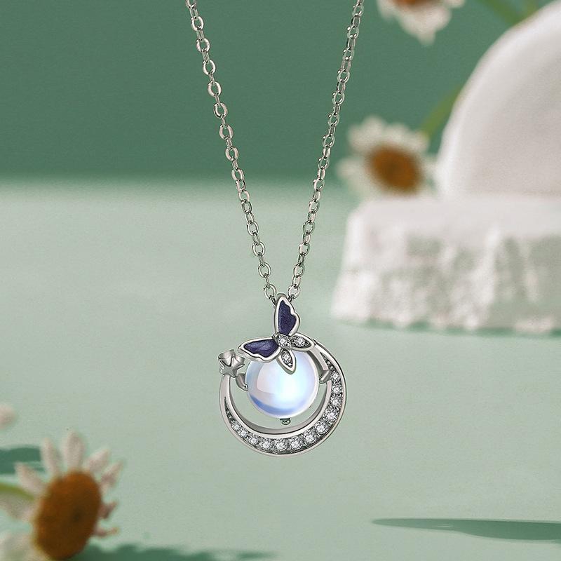 Tancise 925 Sterling Silver Classic Women Necklace Pendant Zircon Fashion Gift
