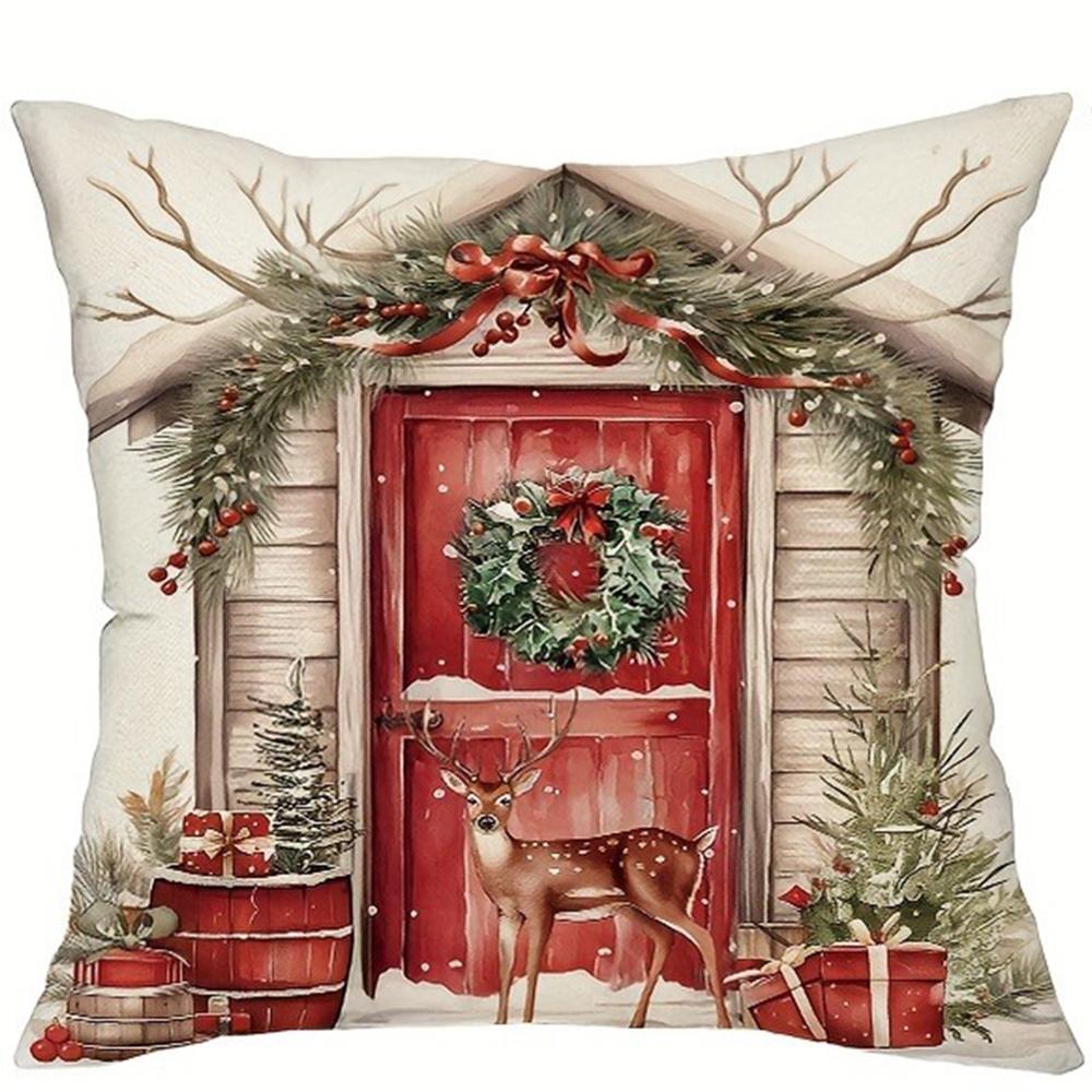Merry Christmas Home Decoration Pillowcase Suitable for Bedroom Room Living Room Sofa Cushion Cover Friend Gift