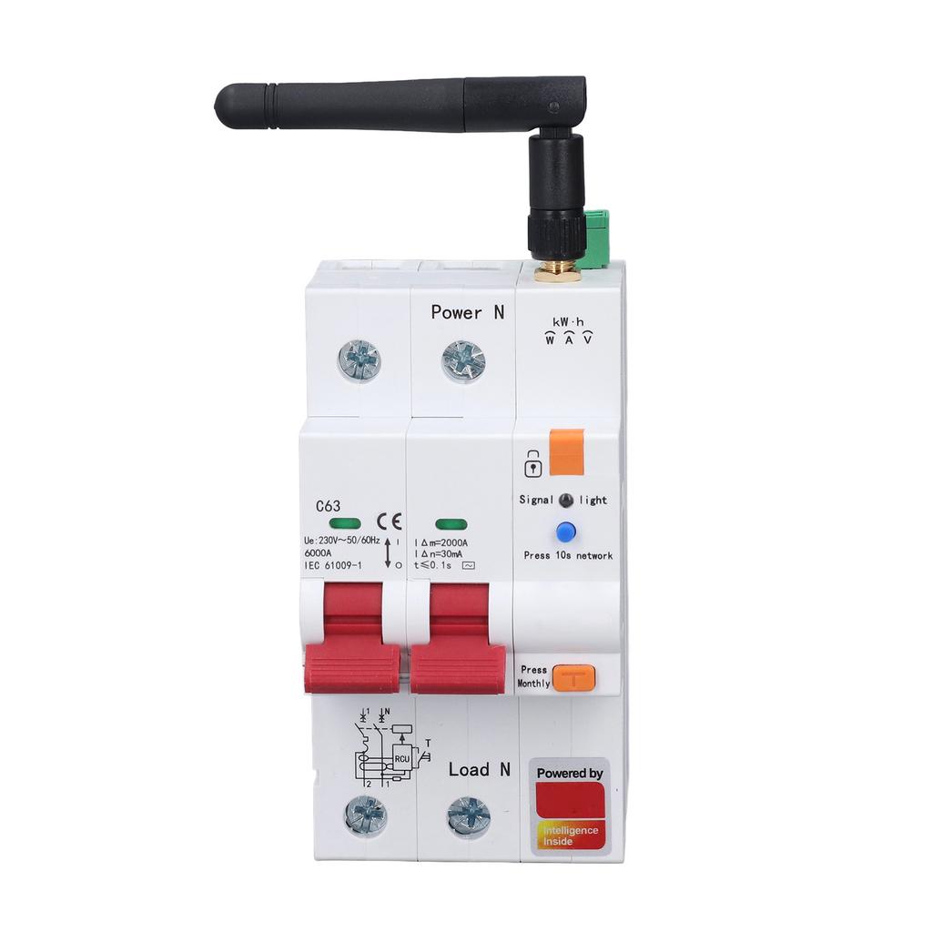 Smart Circuit Breaker WIFI 2P 63A APP Remote Control Metering Circuit Breaker for