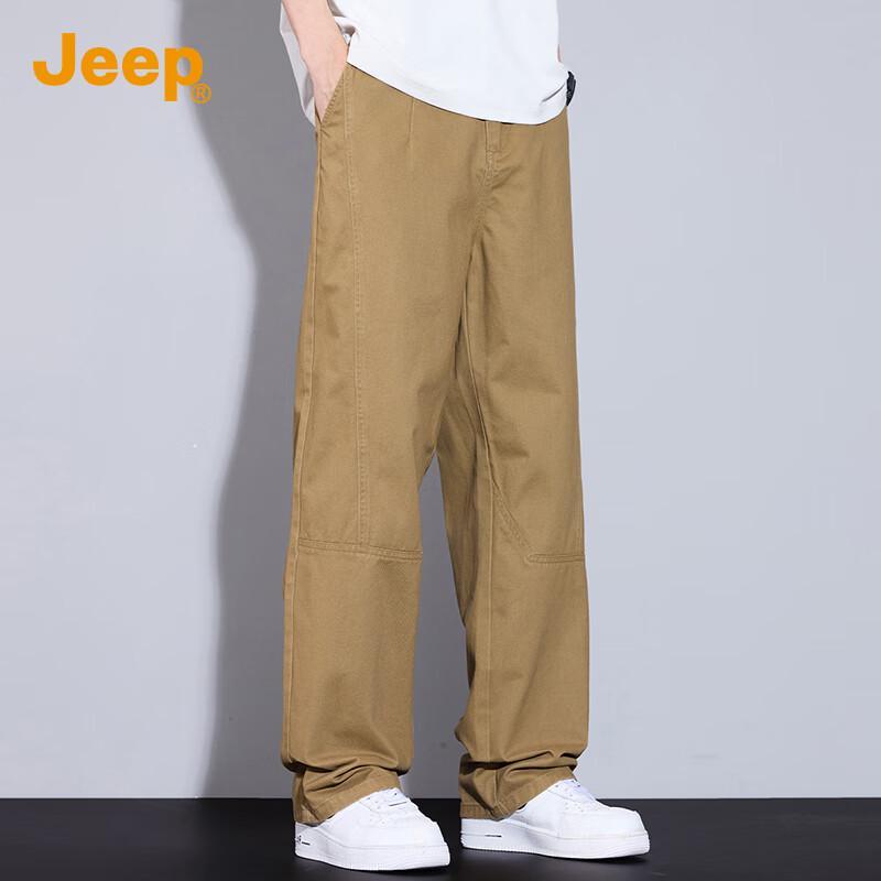 JEEP Men's 2025 Loose Fit Pure Cotton Casual Pants