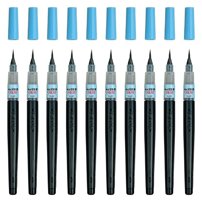 Pentel Fude Pen XFL2F(10) Black, 10-Count