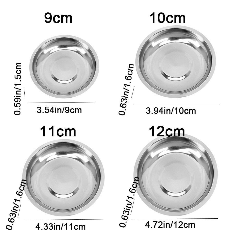 Round Food Snacks Seasoning Dishes Silver Appetizer Condiment Tray Dessert Dish  Vinegar