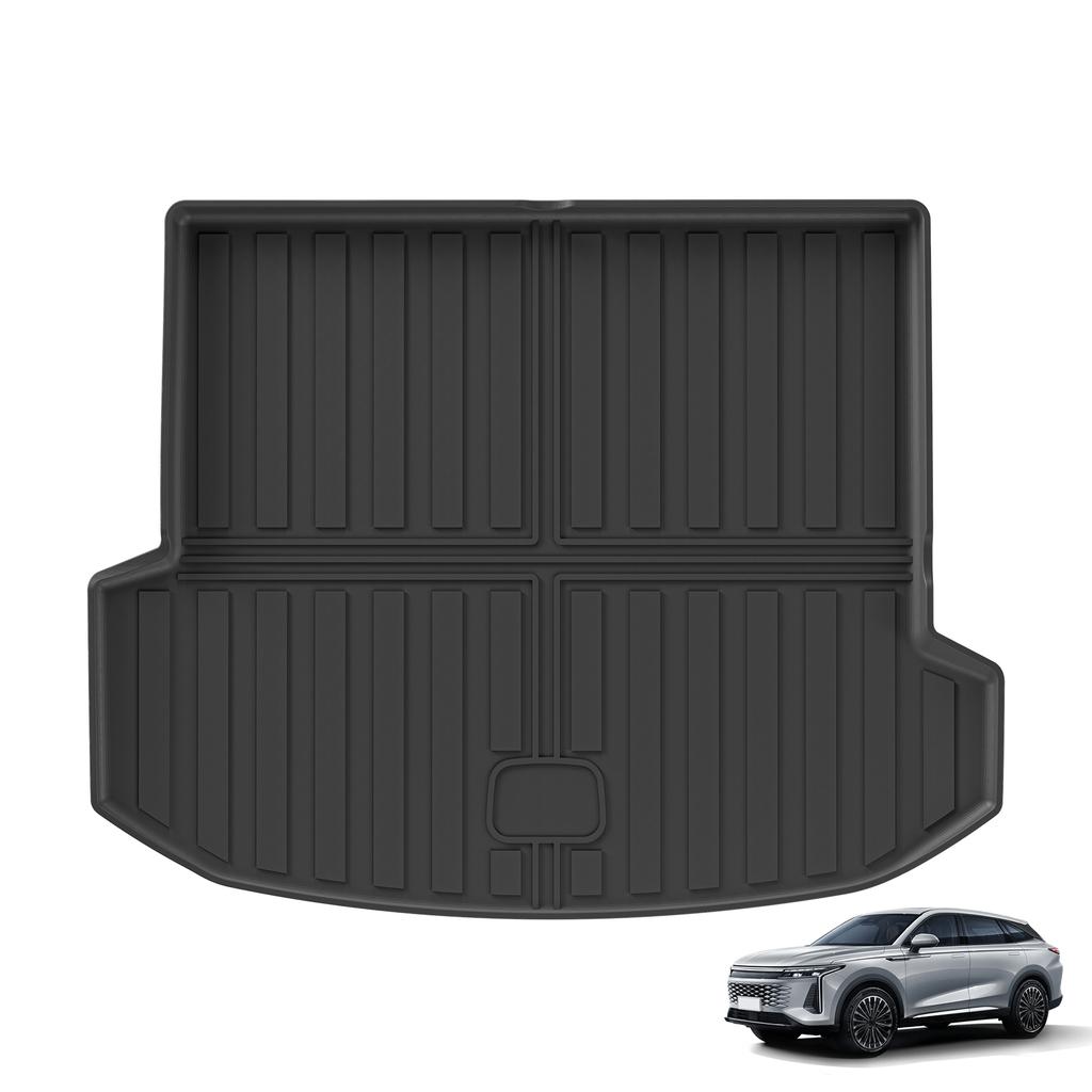 Smabee Left Drive for Chery EXEED RX 2023-2026 Fuel Version Without Subwoofe Car Floor Mats Cargo Liner Trunk Pad TPE BLACK