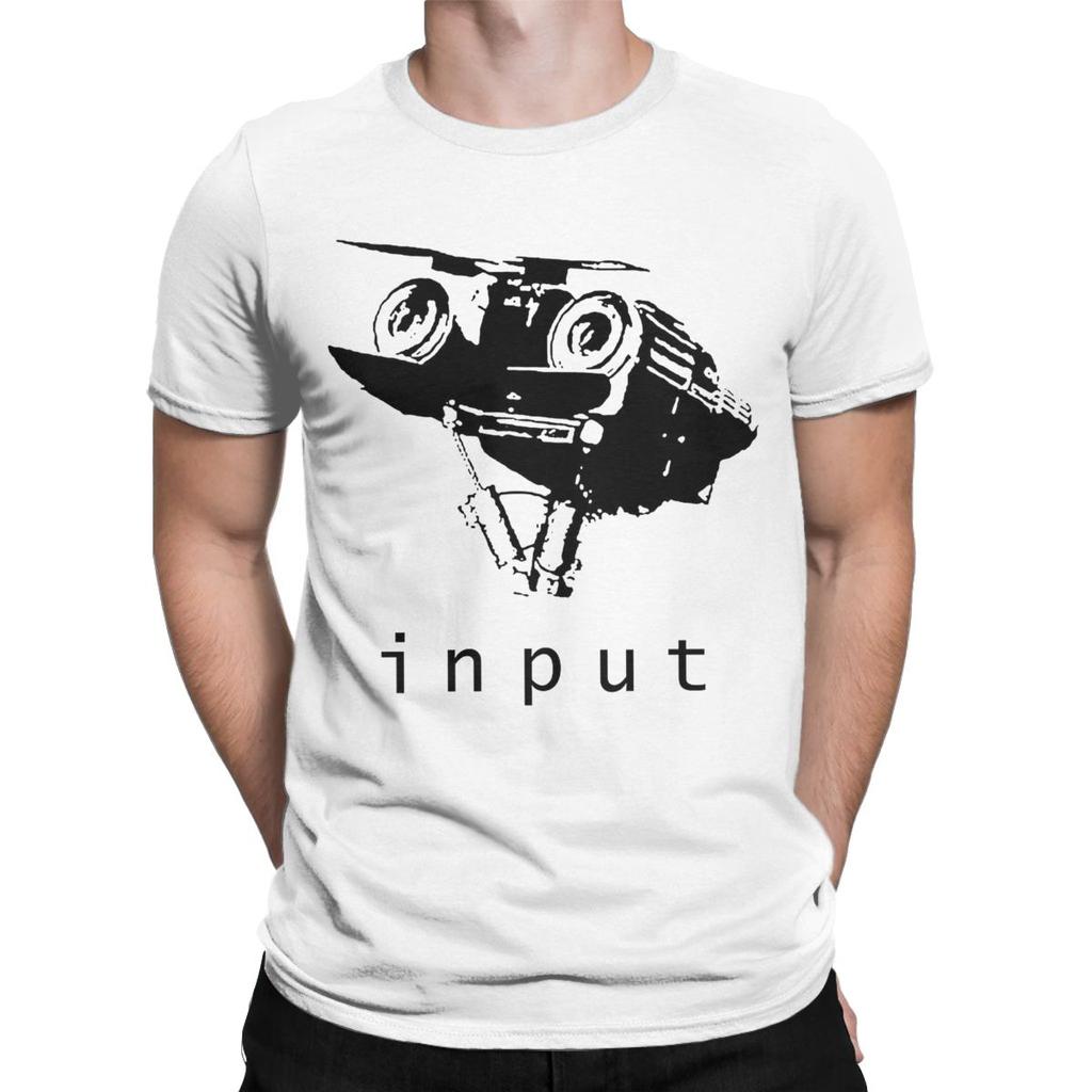 Input Johnny Five Short Circuit Men's T Shirt Casual Tees Short Sleeve Round Neck T-Shirts Pure Cotton 5XL Clothing
