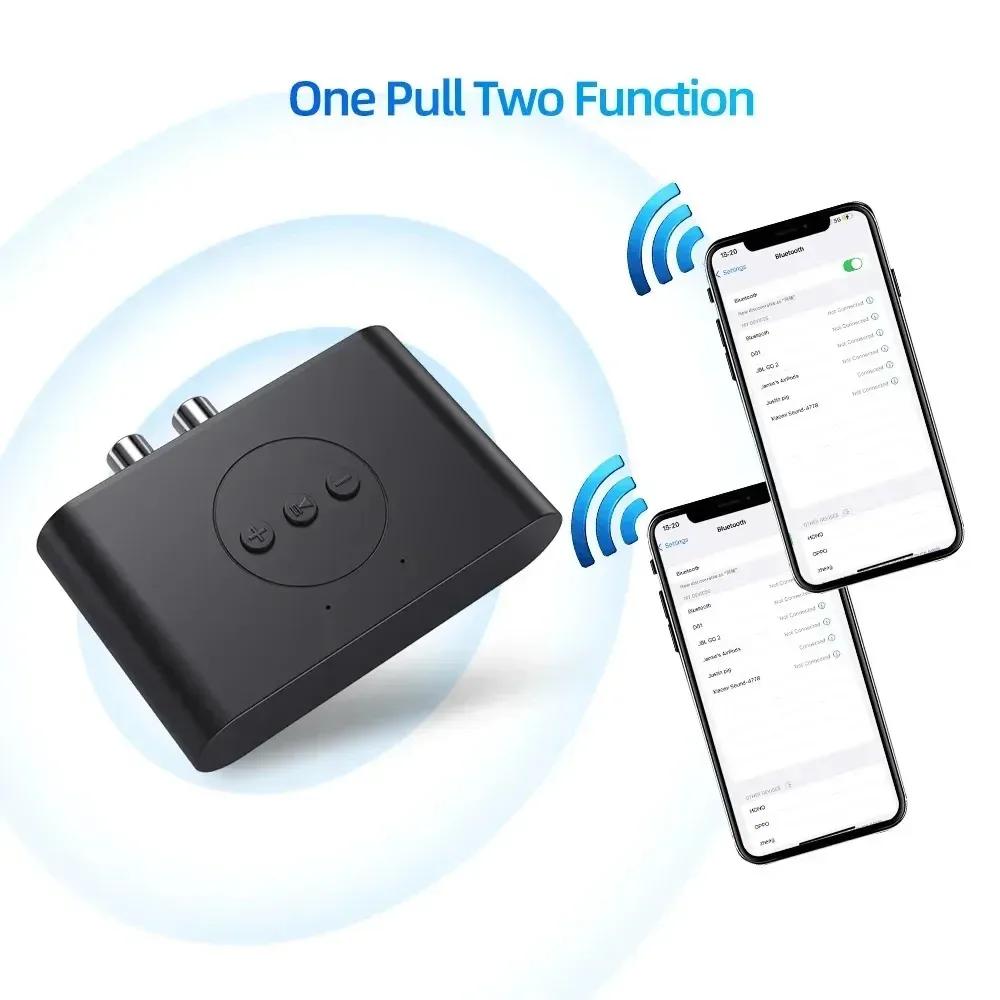 NFC Bluetooth 5.2 Audio Receiver U Disk RCA 3.5mm 3.5 AUX Jack Stereo Music Wireless Adapter with Mic For Car Kit