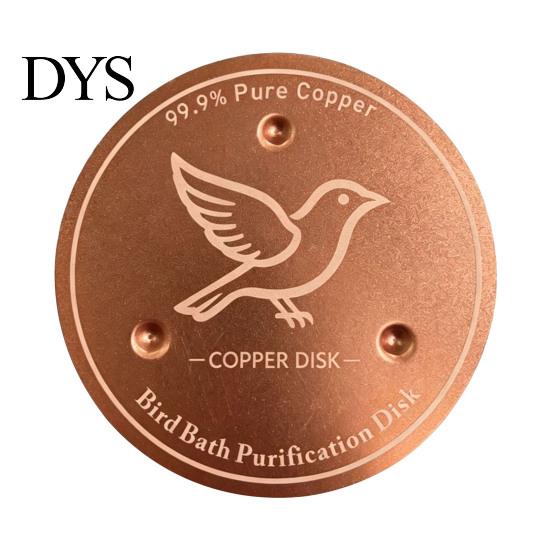 Outdoor Garden Bird Bath Accessories Copper Disc, Water Purifier Pure 3 Point Decorative Waterscape Support, 4 Inch Purification Disc for