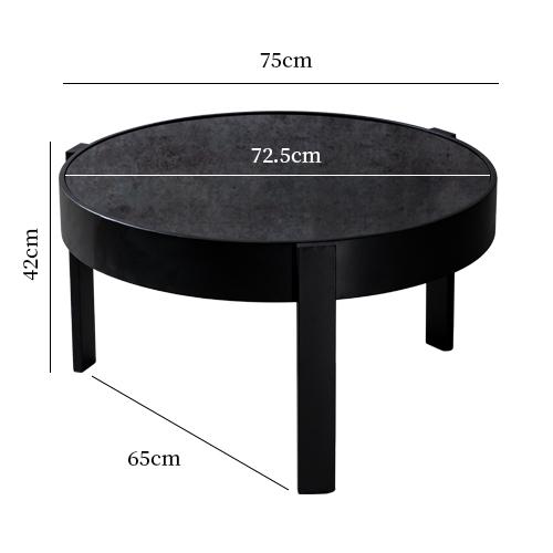 Nordic Round Coffee Table, Wrought Iron & Glass Side Table, Modern Circular Center Table, Sturdy Metal Frame for Living Room