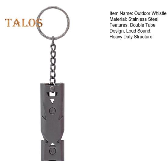 Double Tube Survival Whistle 150dB High Decibel Heavy Duty Stainless Steel Portable Travel Mini Camping Hunting Hiking Outdoor Emergency Whistle