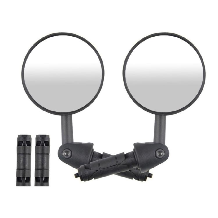 360 Degree Rotation Bike Handlebars Mirror With Gibbous Lens Wide Compatibility For Road Mountain Electric Bicycles