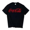 T-shirt Classica con Stampa Logo Cocacola Unisex Unisex Casual Larga Cotone Manica Corta Maglietta Retrò Streetwear Top Unisex