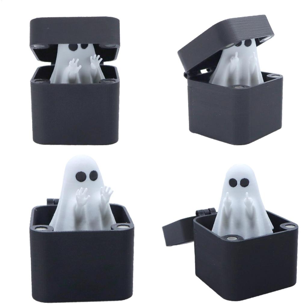Small Ghost Figurine Ghost Scare Gag Box Spooky Small Gag Favors Figurines For Mantel Bookshelf Dining Table Party Halloween