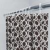 Moderner Badezimmer-Duschvorhang mit geometrischem Design zur Badezimmerdekoration Weiß Braun Polyesterstoff Wasserdicht Heimdekoration (Whi