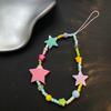 Colorful Star Phone Lanyard for Students Ins Style Short Strap Anti Lost Keychain for Bags CCD Camera Accessories