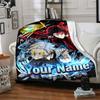 1pc Bungo Stray Dogs Blanket with Custom Name, Gift, for Men and Women, Soft Blanket, Good for Sofa Bed Couch Travel, Lightweight Flannel Blanket