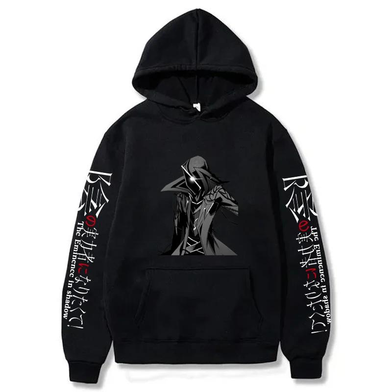 Anime The Eminence In Shadow Printed Hooded Men Casual Harajuku Streetwear Long Sleeve Fleece Autumn Winter Sweatshirts