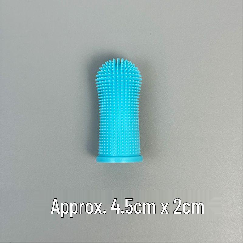Pet Rubber Finger Toothbrush for Small & Medium Dogs - Oral Care Tool синий