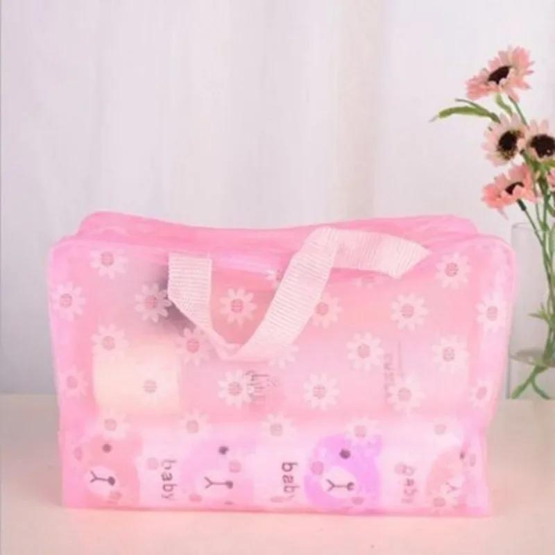 Průsvitný organizér do kabelky Cestovní kosmetická taštička na make-up Vodotěsné PVC Toaletní sady Koupelnové úložiště Taška na mytí Sedmikrásková kabelka