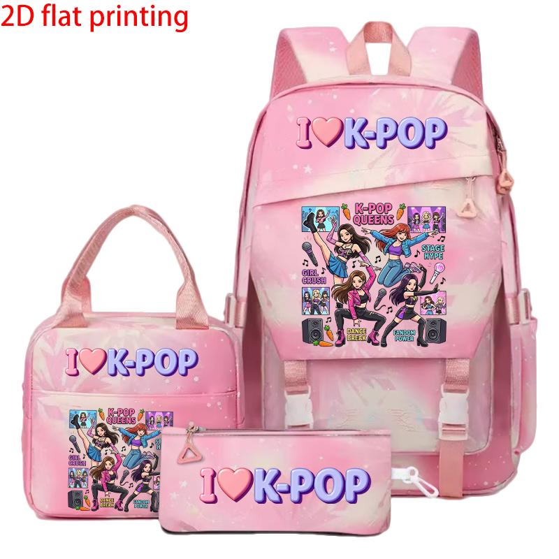 3PCS Numbered 6&7 Pattern Knapsack Set | The Perfect Choice for School & Journey With Premium Quality Materials