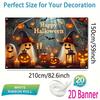 1Pcs Spooky Pumpkin Ghost Bat Decoration Background Halloween Backdrop Decorations For Photo Studio Photo Booth Halloween Party
