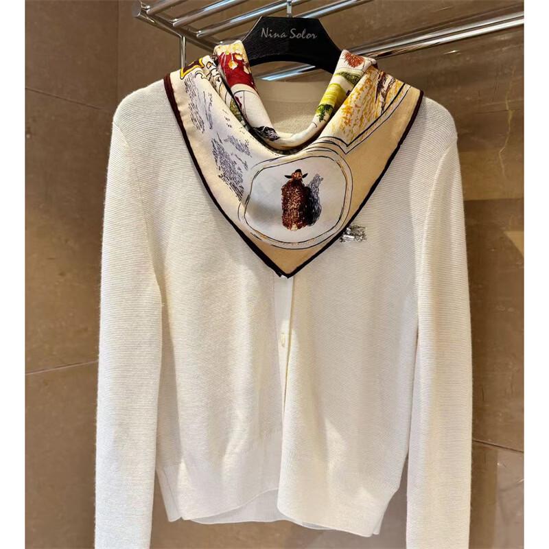 NINA SOLOR Nautical Adventure Double-Sided Silk-Wool Blend Scarf