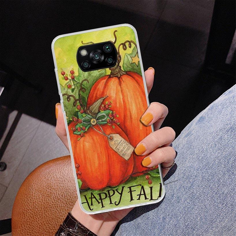 Pumpkin Happy Fall Autumn Phone Case For Xiaomi Poco X7 X6 X5 Pro F7 Ultra Redmi 15C 15 13C 13 12C 12 10 10A 10C 9 9A 9C 9T Cove