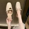 Fashion 2025  Summer New French Gentle Baotou Half Slippers Women Casual Versatile Flat Bottom Shallow Mouth Single Shoes for Women