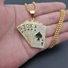 New European and American Jewelry Diamond Set Flush Poker Pendant