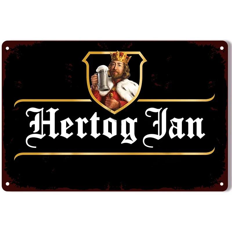 Retro Beer Posters Home Decor Plate Vintage Metal Tin Sign Hertog Jan Metal Plaque Pub Bar Wall Room Decoration