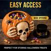 Skeleton Pumpkin Candy Jar Skull Pumpkin Dining Table Decoration Resin Gothic Skeleton Pumpkin Bowl Halloween Cookie Jar